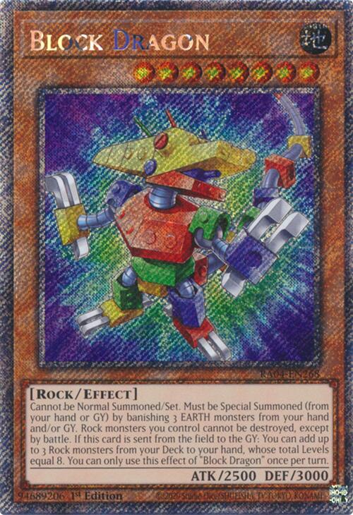 Block Dragon [RA04-EN268] Platinum Secret Rare | Shuffle n Cut Hobbies & Games