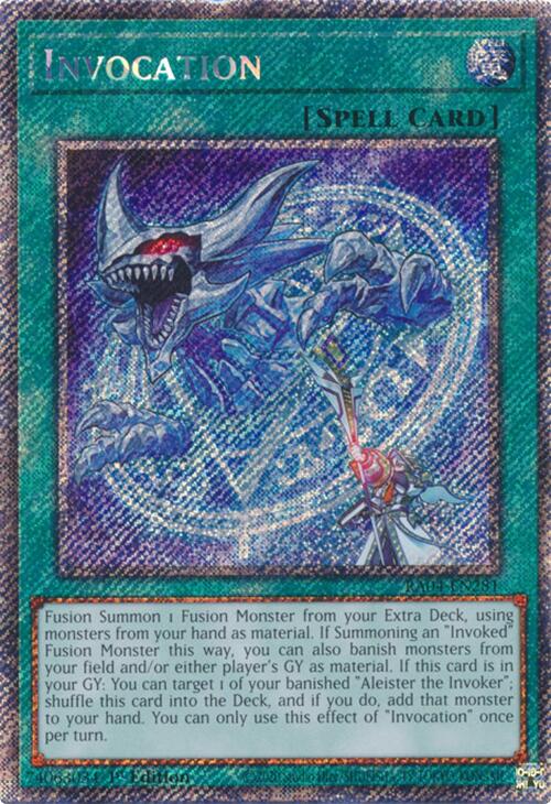 Invocation [RA04-EN281] Platinum Secret Rare | Shuffle n Cut Hobbies & Games