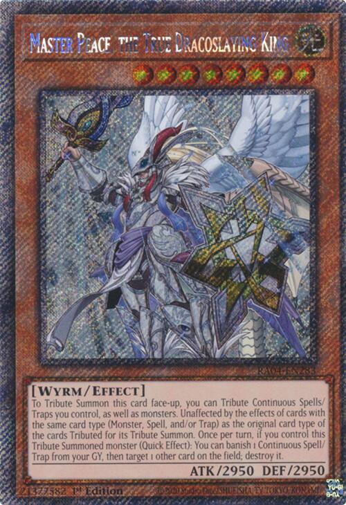 Master Peace, the True Dracoslaying King [RA04-EN283] Platinum Secret Rare | Shuffle n Cut Hobbies & Games