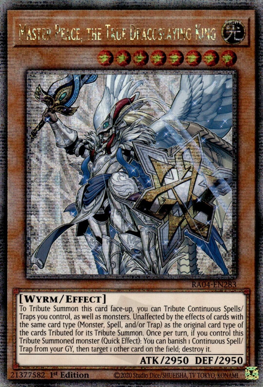 Master Peace, the True Dracoslaying King [RA04-EN283] Quarter Century Secret Rare | Shuffle n Cut Hobbies & Games