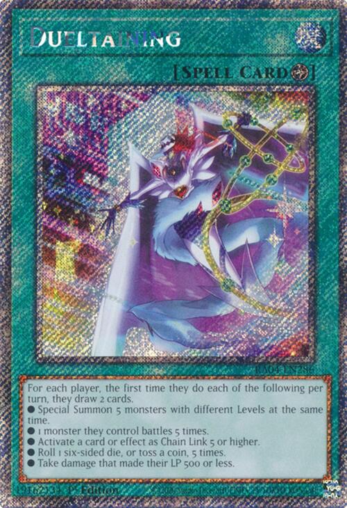 Dueltaining [RA04-EN286] Platinum Secret Rare | Shuffle n Cut Hobbies & Games