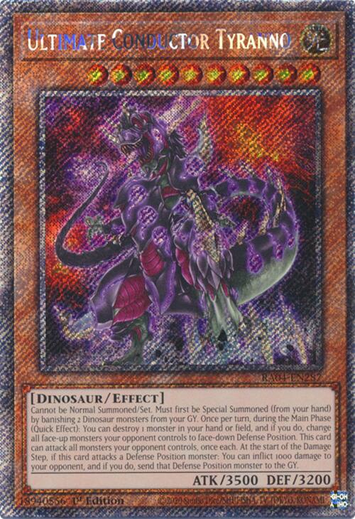 Ultimate Conductor Tyranno [RA04-EN287] Platinum Secret Rare | Shuffle n Cut Hobbies & Games