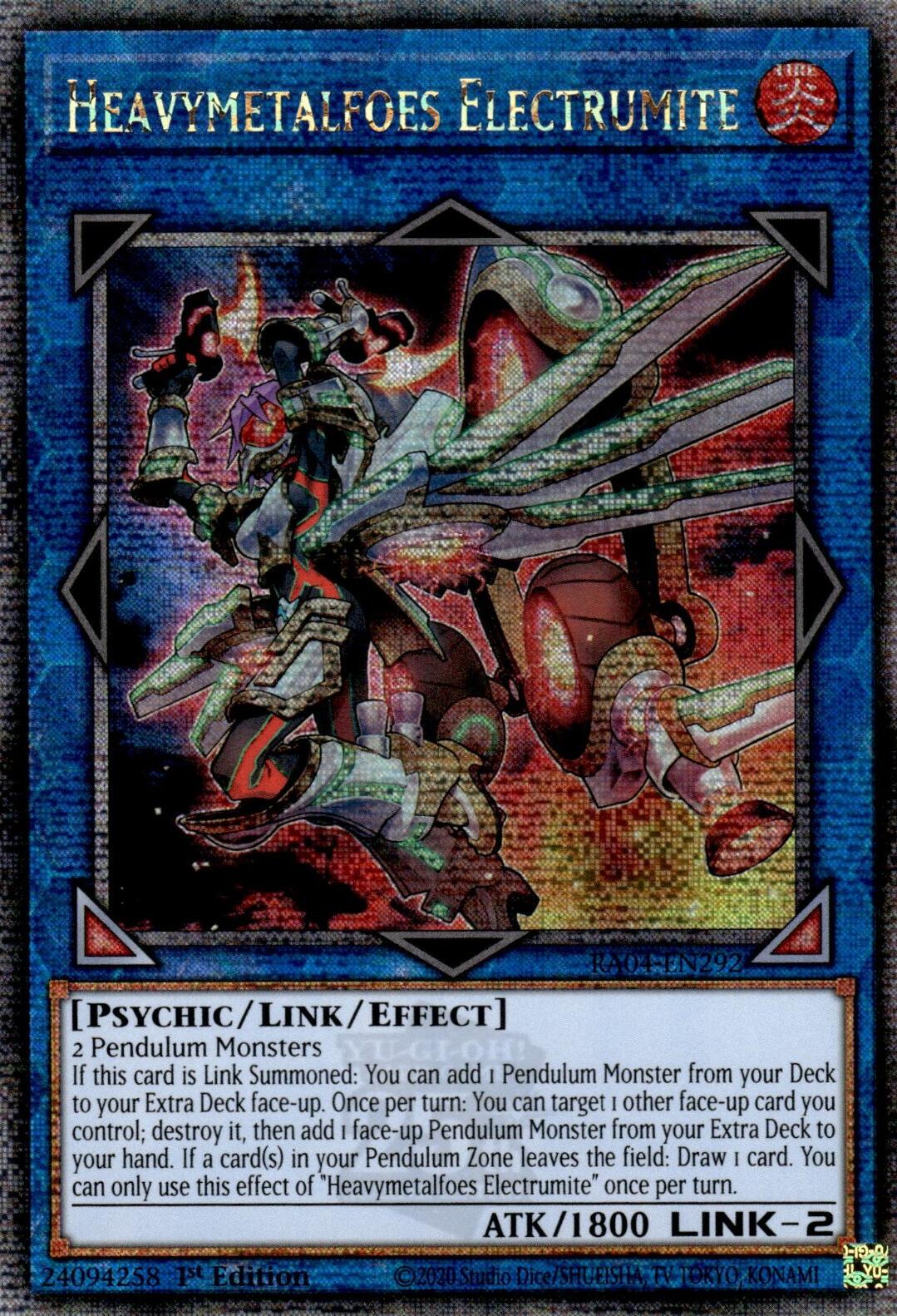 Heavymetalfoes Electrumite [RA04-EN292] Quarter Century Secret Rare | Shuffle n Cut Hobbies & Games