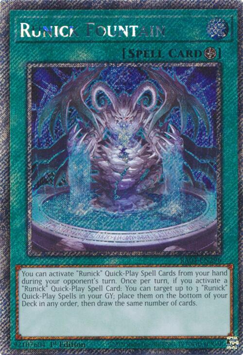Runick Fountain [RA04-EN296] Platinum Secret Rare | Shuffle n Cut Hobbies & Games