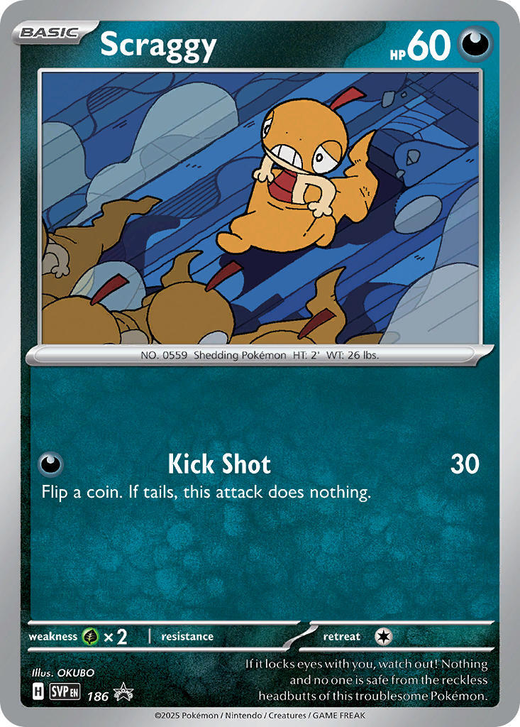 Scraggy (186) [Scarlet & Violet: Black Star Promos] | Shuffle n Cut Hobbies & Games
