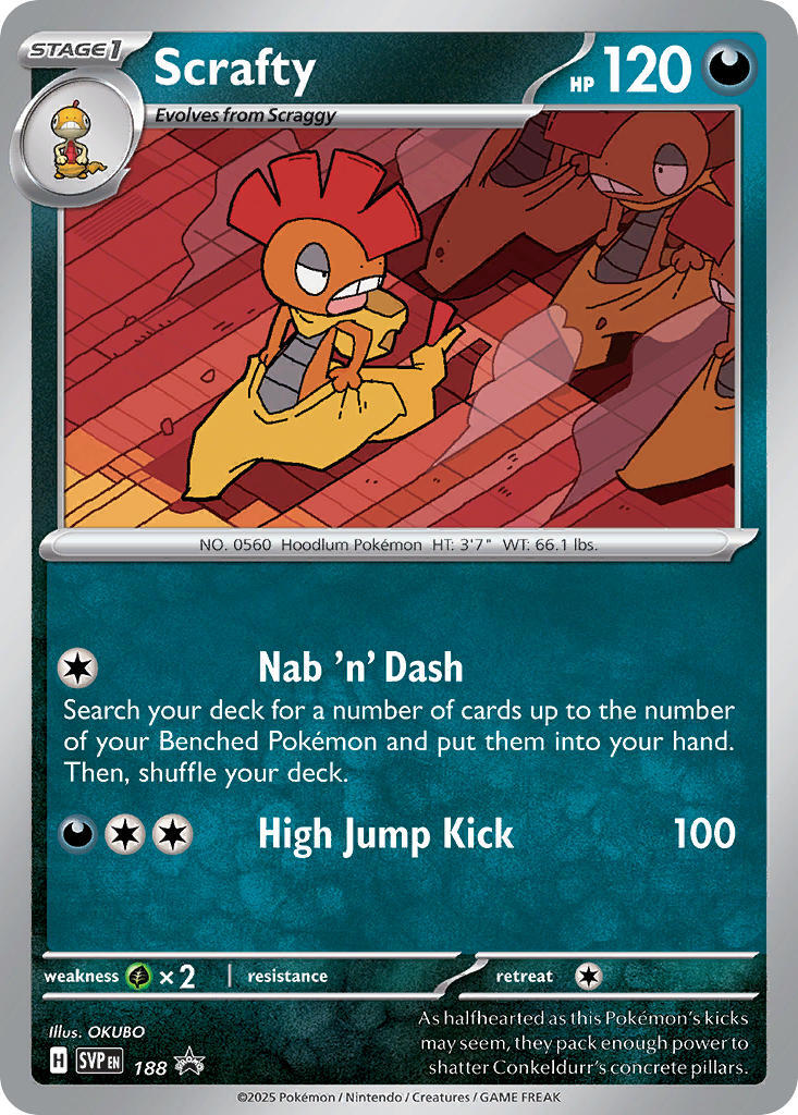 Scrafty (188) [Scarlet & Violet: Black Star Promos] | Shuffle n Cut Hobbies & Games
