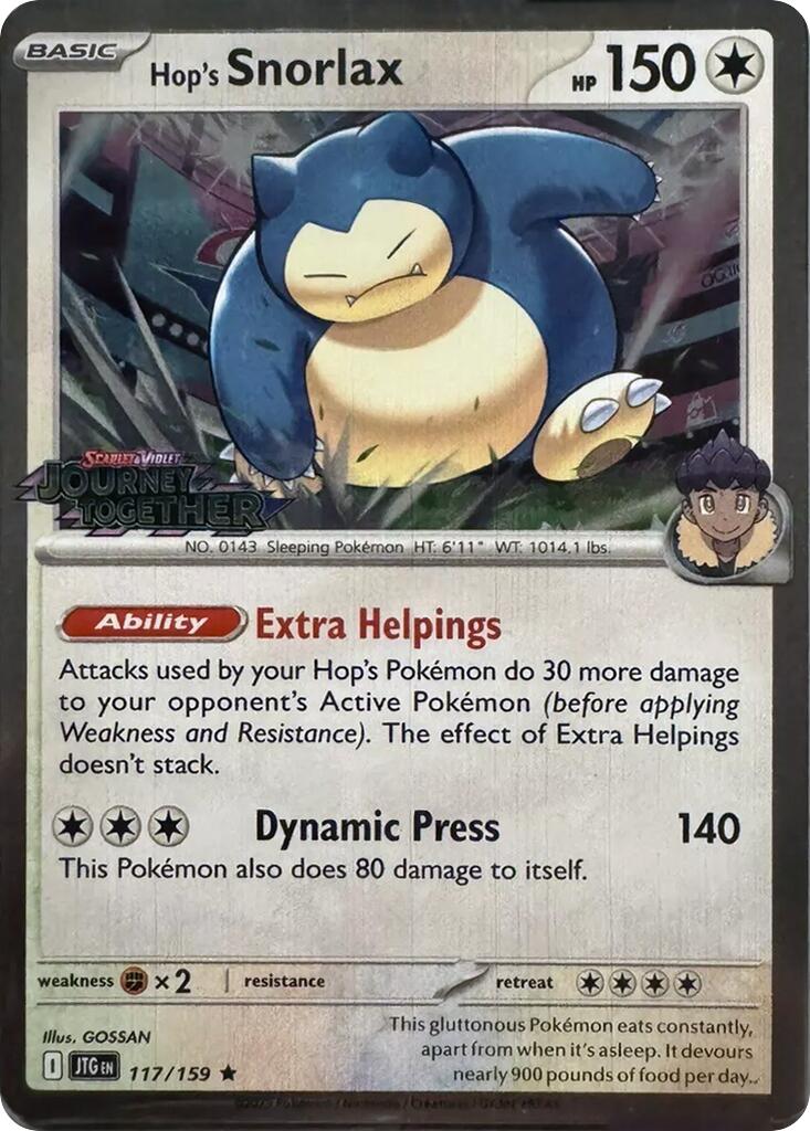 Hop's Snorlax (117/159) (Cosmos Holo) [Scarlet & Violet: Journey Together] | Shuffle n Cut Hobbies & Games
