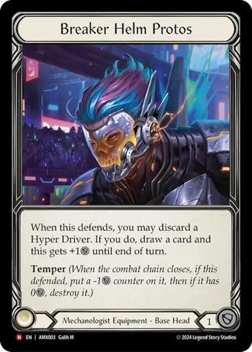 Breaker Helm Protos [AMX003] (Armory Deck: Maxx Nitro)  Rainbow Foil | Shuffle n Cut Hobbies & Games