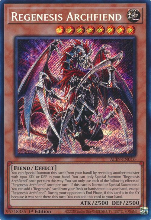 Regenesis Archfiend [ALIN-EN016] Secret Rare | Shuffle n Cut Hobbies & Games