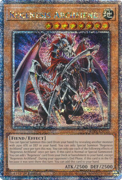 Regenesis Archfiend [ALIN-EN016] Quarter Century Secret Rare | Shuffle n Cut Hobbies & Games