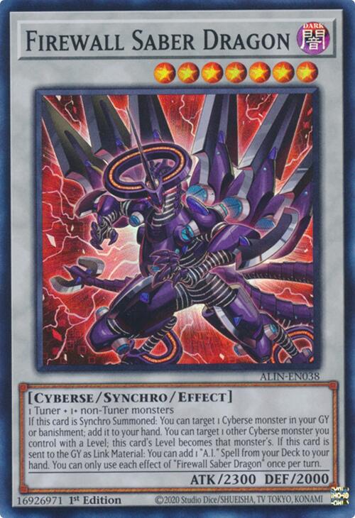Firewall Saber Dragon [ALIN-EN038] Super Rare | Shuffle n Cut Hobbies & Games