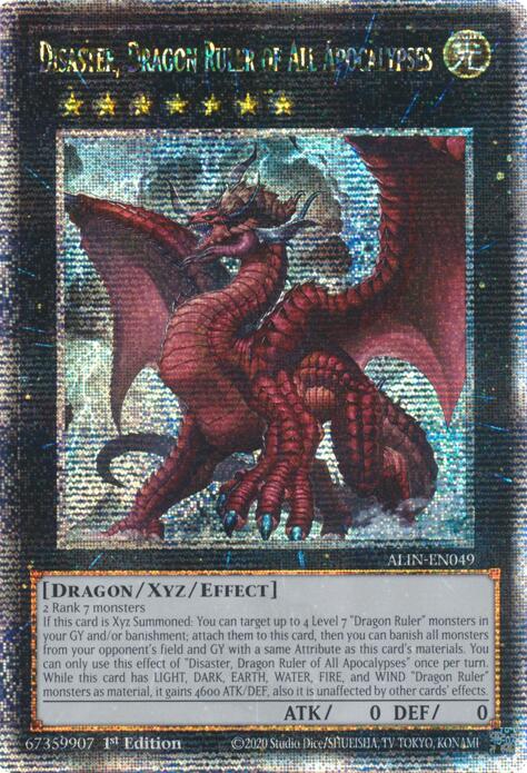 Disaster, Dragon Ruler of All Apocalypses [ALIN-EN049] Quarter Century Secret Rare | Shuffle n Cut Hobbies & Games