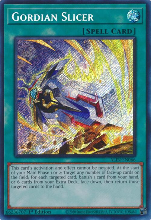 Gordian Slicer [ALIN-EN066] Secret Rare | Shuffle n Cut Hobbies & Games