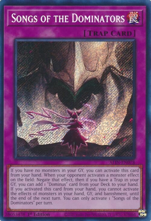 Songs of the Dominators [ALIN-EN078] Secret Rare | Shuffle n Cut Hobbies & Games