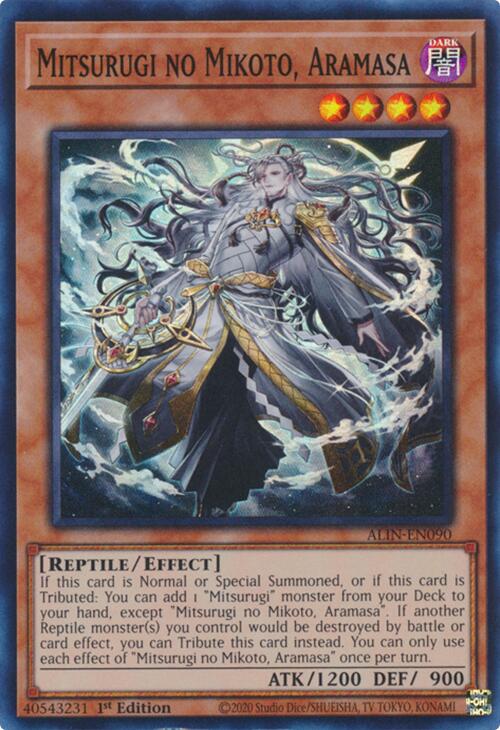 Mitsurugi no Mikoto, Aramasa [ALIN-EN090] Super Rare | Shuffle n Cut Hobbies & Games