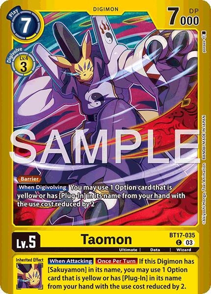 Taomon [BT17-035] (Limited Card Pack -Billion Bullet-) [Limited Card Pack -Billion Bullet-] | Shuffle n Cut Hobbies & Games
