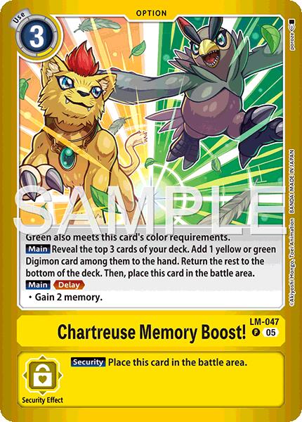 Chartreuse Memory Boost! [LM-047] (Limited Card Pack -Billion Bullet-) [Limited Card Pack -Billion Bullet-] | Shuffle n Cut Hobbies & Games