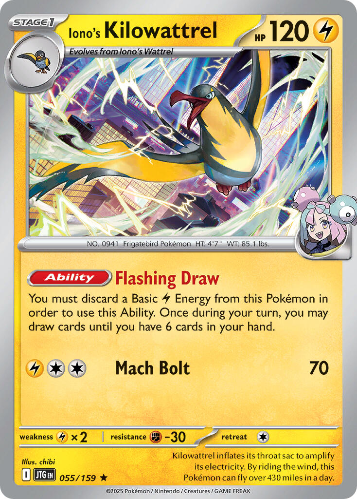 Iono's Kilowattrel (055/159) (Deck Exclusive) [Scarlet & Violet: Journey Together] | Shuffle n Cut Hobbies & Games