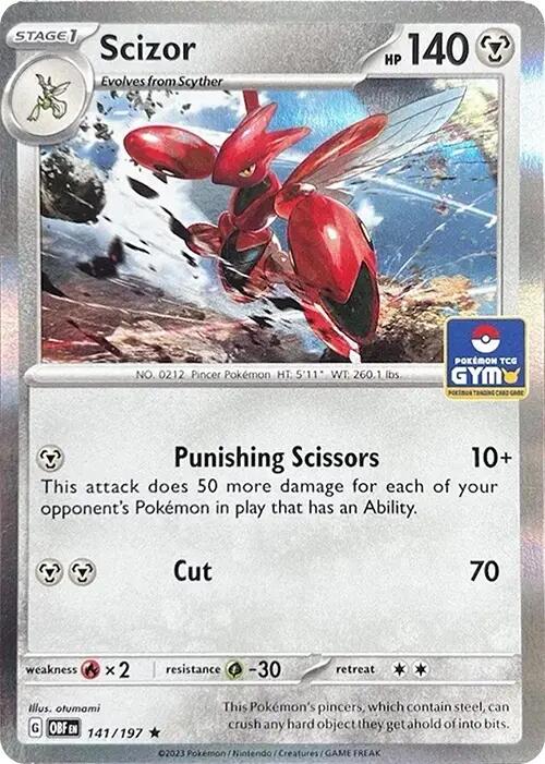 Scizor (141/197) (Pokemon Gym Promo) [Scarlet & Violet: Obsidian Flames] | Shuffle n Cut Hobbies & Games