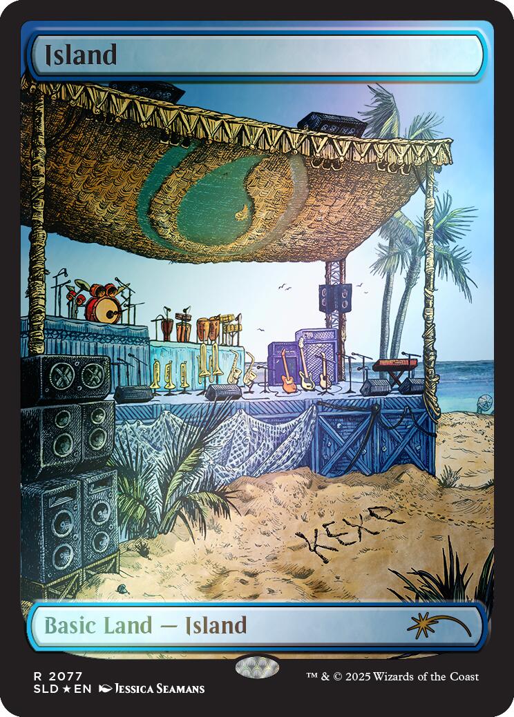 Island (2077) (Rainbow Foil) [Secret Lair Drop Series] | Shuffle n Cut Hobbies & Games