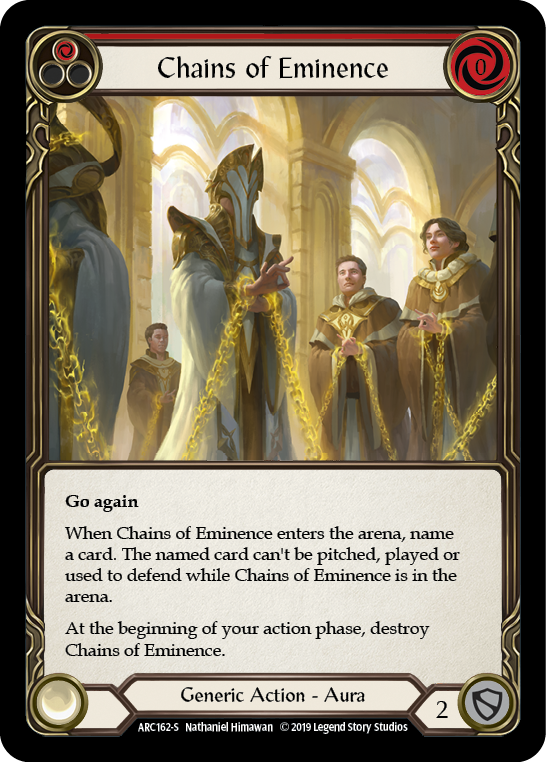 Chains of Eminence [ARC162-S] (Arcane Rising)  1st Edition Rainbow Foil | Shuffle n Cut Hobbies & Games