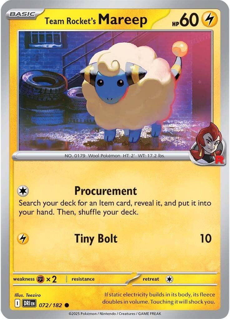 Team Rocket's Mareep (072/182) [Scarlet & Violet: Destined Rivals] | Shuffle n Cut Hobbies & Games