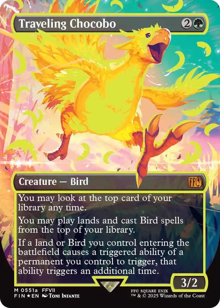 Traveling Chocobo (Borderless) (Neon Ink Yellow) [FINAL FANTASY] | Shuffle n Cut Hobbies & Games