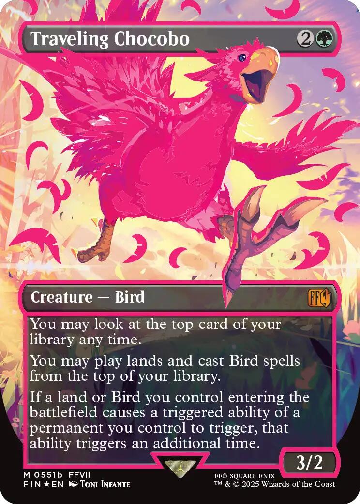 Traveling Chocobo (Borderless) (Neon Ink Pink) [FINAL FANTASY] | Shuffle n Cut Hobbies & Games