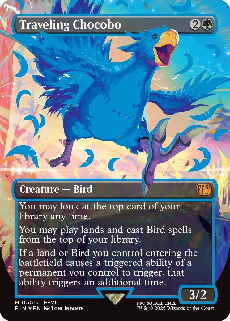 Traveling Chocobo (Borderless) (Neon Ink Blue) [FINAL FANTASY] | Shuffle n Cut Hobbies & Games
