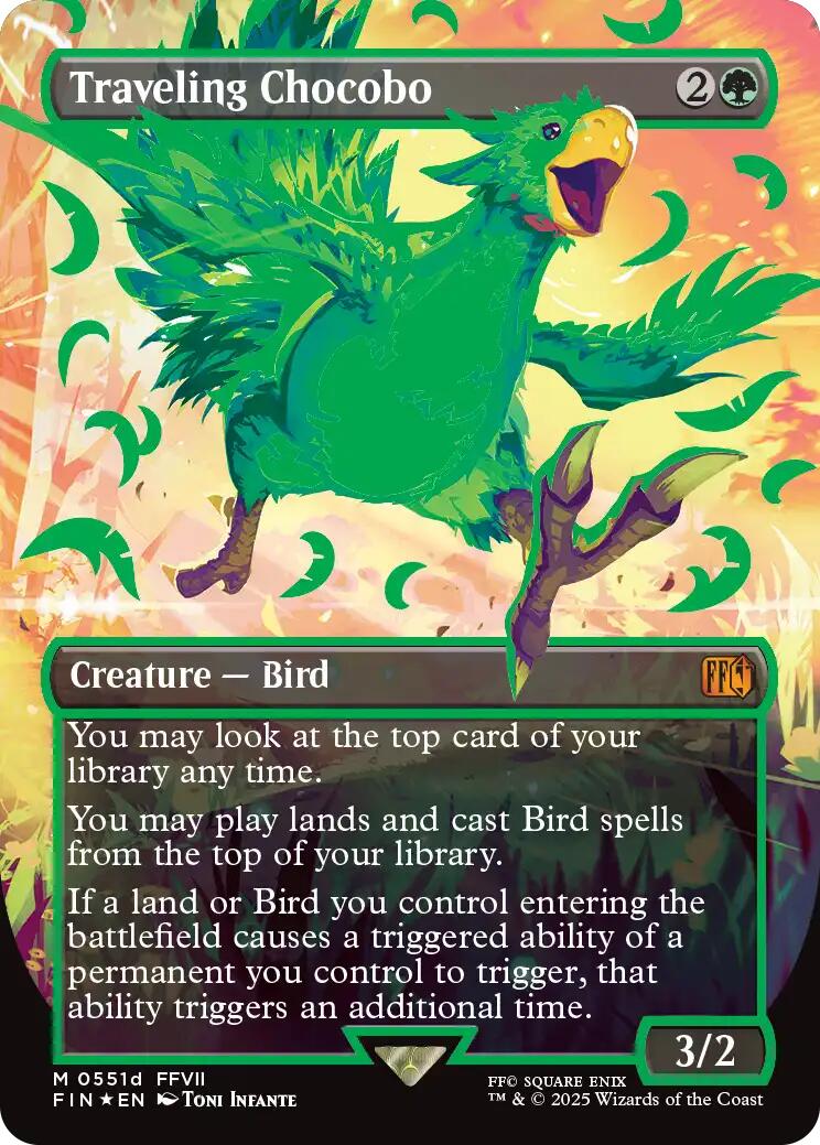 Traveling Chocobo (Borderless) (Neon Ink Green) [FINAL FANTASY] | Shuffle n Cut Hobbies & Games