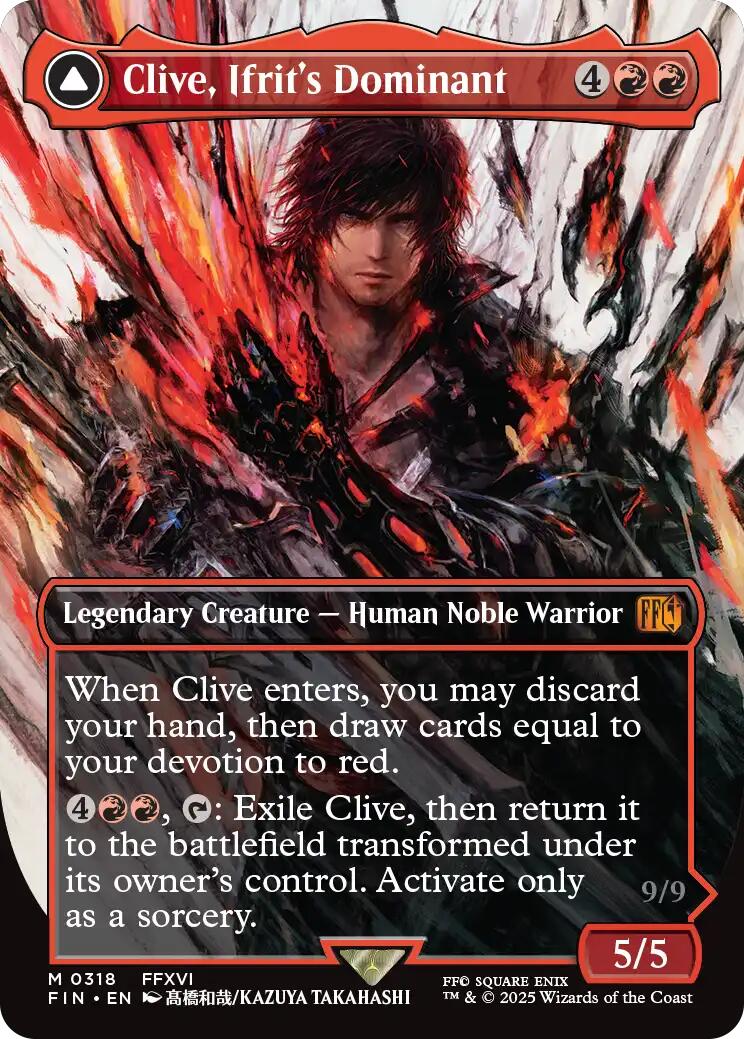 Clive, Ifrit's Dominant // Ifrit, Warden of Inferno (Borderless) (0318) [FINAL FANTASY] | Shuffle n Cut Hobbies & Games