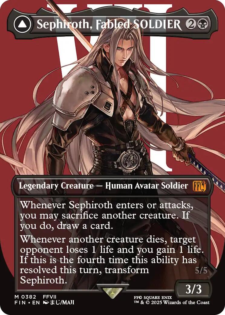 Sephiroth, Fabled SOLDIER // Sephiroth, One-Winged Angel (Borderless) (0382) [FINAL FANTASY] | Shuffle n Cut Hobbies & Games