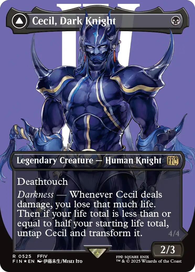 Cecil, Dark Knight // Cecil, Redeemed Paladin (Borderless) (Surge Foil) [FINAL FANTASY] | Shuffle n Cut Hobbies & Games