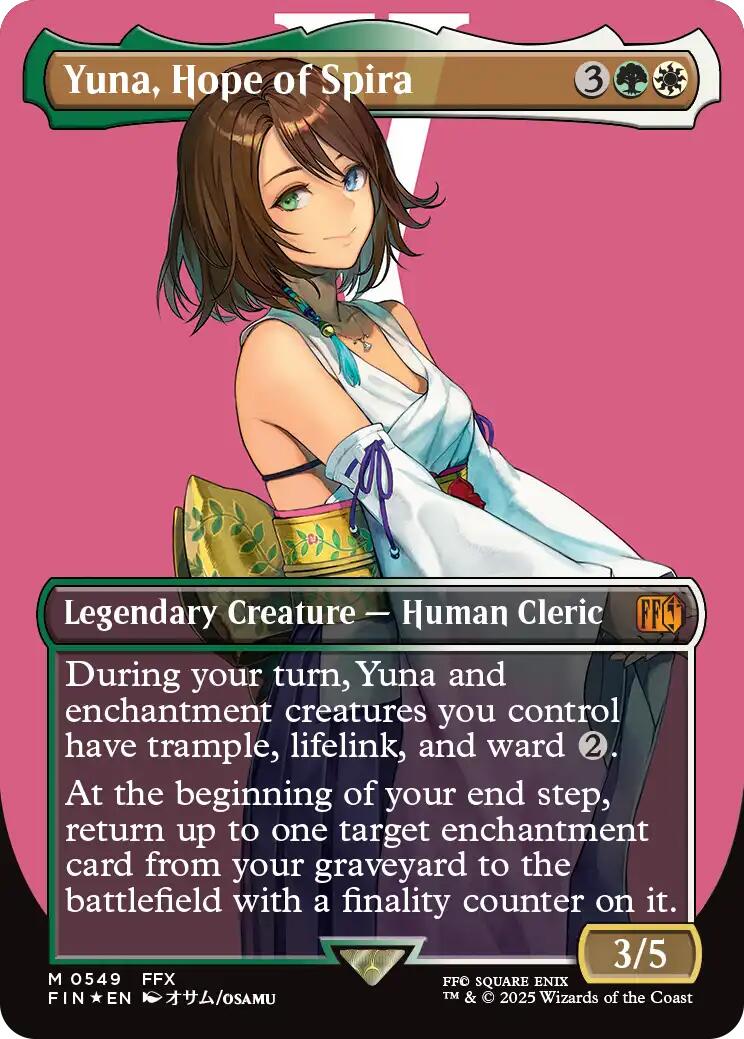 Yuna, Hope of Spira (Borderless) (Surge Foil) [FINAL FANTASY] | Shuffle n Cut Hobbies & Games