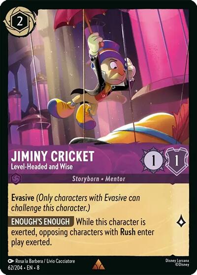 Jiminiy Cricket - Level-Headed and Wise (62/204) [Reign of Jafar] | Shuffle n Cut Hobbies & Games
