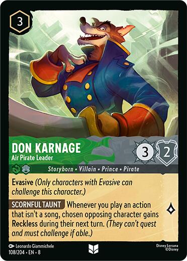 Don Karnage - Air Pirate Leader (108/204) [Reign of Jafar] | Shuffle n Cut Hobbies & Games
