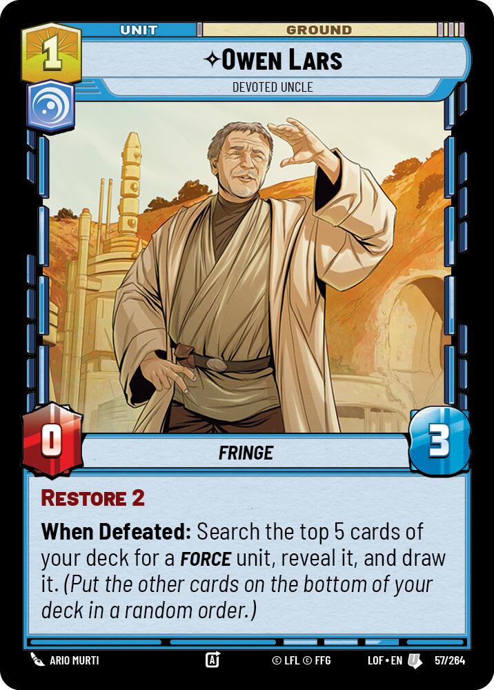 Owen Lars - Devoted Uncle (57/264) (57/264) [Legends of the Force] | Shuffle n Cut Hobbies & Games