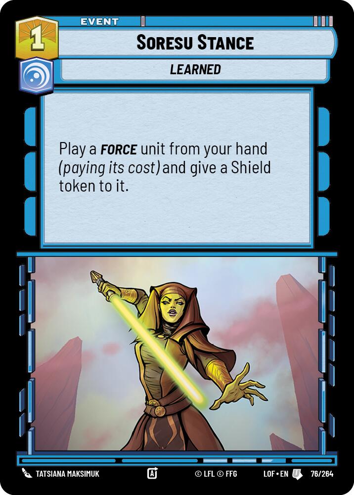 Soresu Stance (76/264) (76/264) [Legends of the Force] | Shuffle n Cut Hobbies & Games
