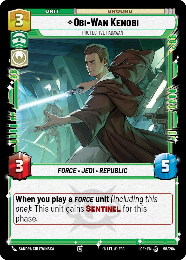 Obi-Wan Kenobi - Protective Padawan (96/264) (96/264) [Legends of the Force] | Shuffle n Cut Hobbies & Games