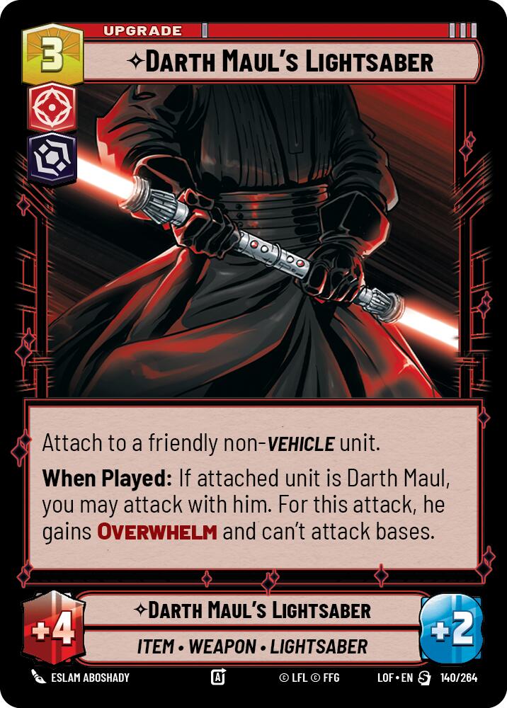 Darth Maul's Lightsaber (140/264) (140/264) [Legends of the Force] | Shuffle n Cut Hobbies & Games
