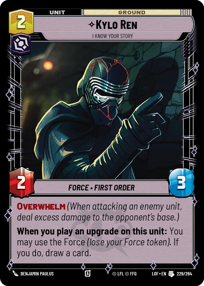 Kylo Ren - I Know Your Story (229/264) (229/264) [Legends of the Force] | Shuffle n Cut Hobbies & Games