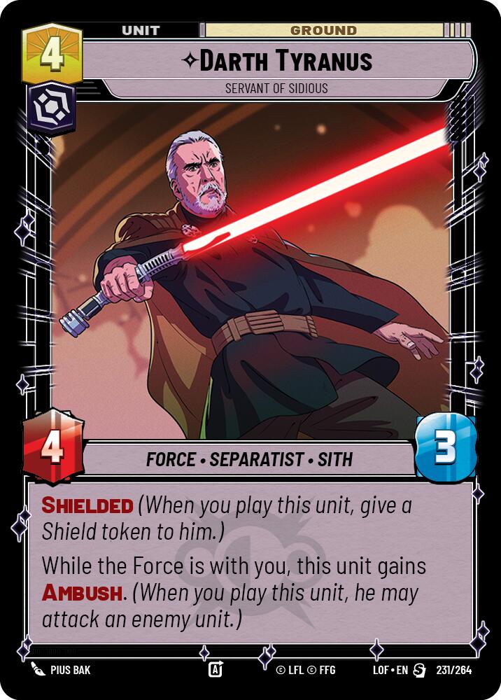 Darth Tyranus - Servant of Sidious (231/264) (231/264) [Legends of the Force] | Shuffle n Cut Hobbies & Games