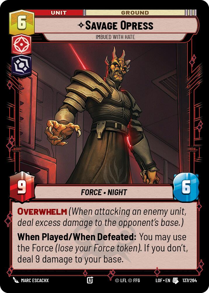 Savage Opress - Imbued With Hate (137/264) (137/264) [Legends of the Force] | Shuffle n Cut Hobbies & Games