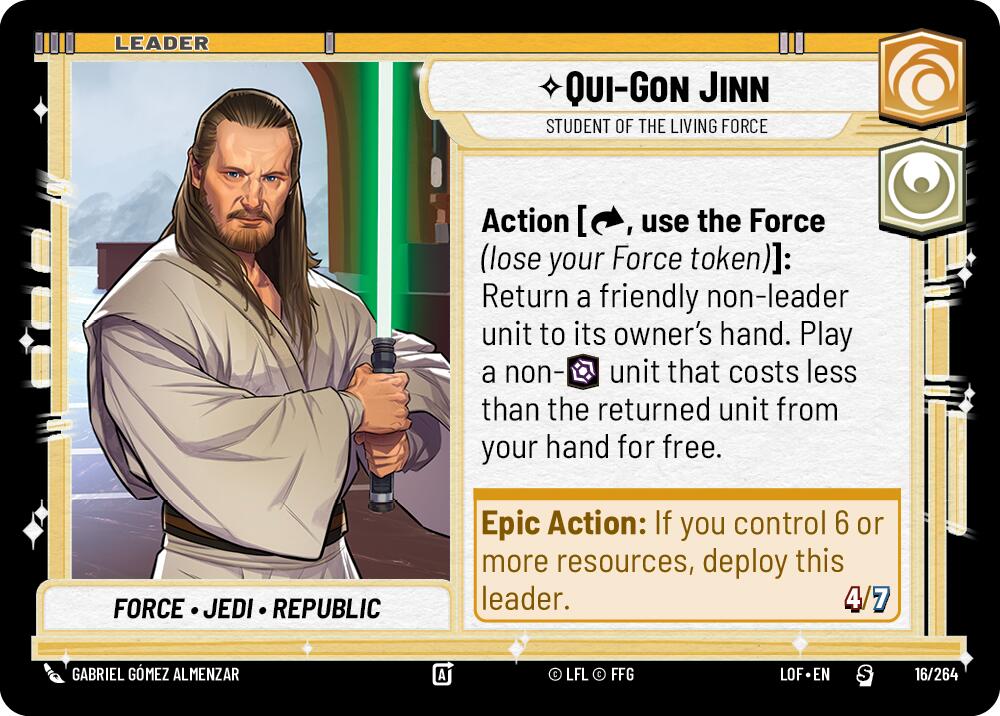 Qui-Gon Jinn - Student of the Living Force (016/264) (016/264) [Legends of the Force] | Shuffle n Cut Hobbies & Games