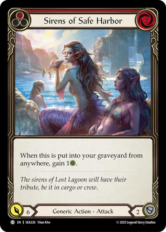 Sirens of Safe Harbor (Red) [SEA226] (High Seas)  Rainbow Foil | Shuffle n Cut Hobbies & Games