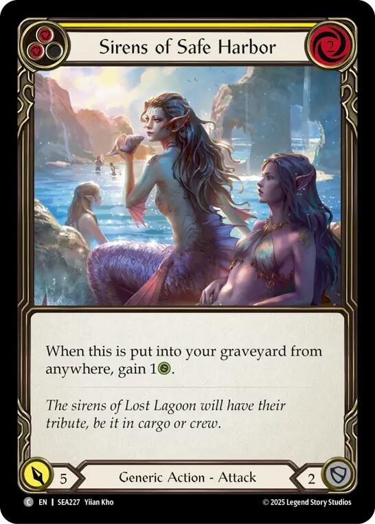Sirens of Safe Harbor (Yellow) [SEA227] (High Seas)  Rainbow Foil | Shuffle n Cut Hobbies & Games