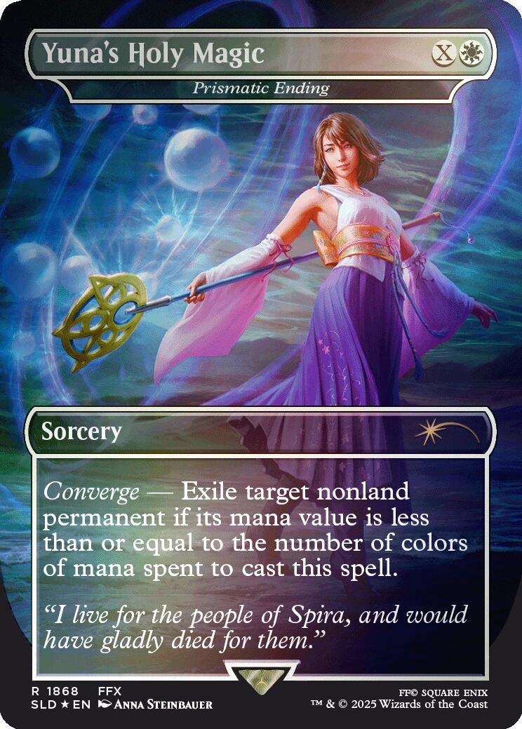 Yuna's Holy Magic - Prismatic Ending (Rainbow Foil) [Secret Lair Drop Series] | Shuffle n Cut Hobbies & Games