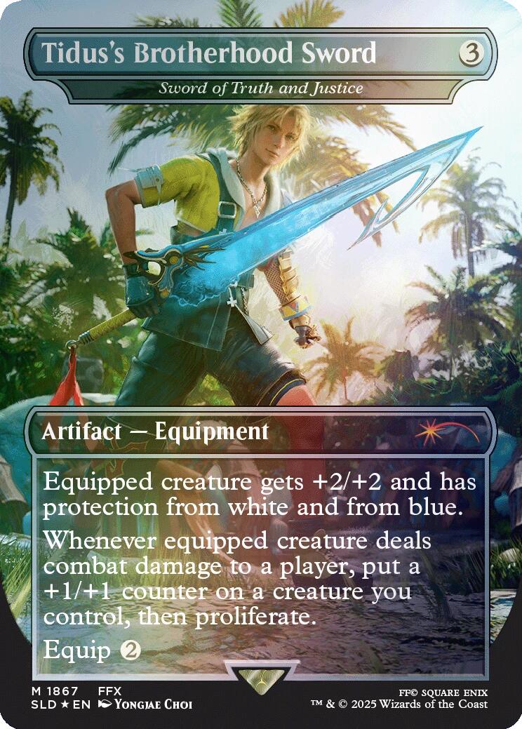 Tidus's Brotherhood Sword - Sword of Truth and Justice (Rainbow Foil) [Secret Lair Drop Series] | Shuffle n Cut Hobbies & Games