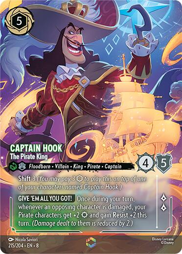 Captain Hook - The Pirate King (Enchanted) (215/204) [Reign of Jafar] | Shuffle n Cut Hobbies & Games
