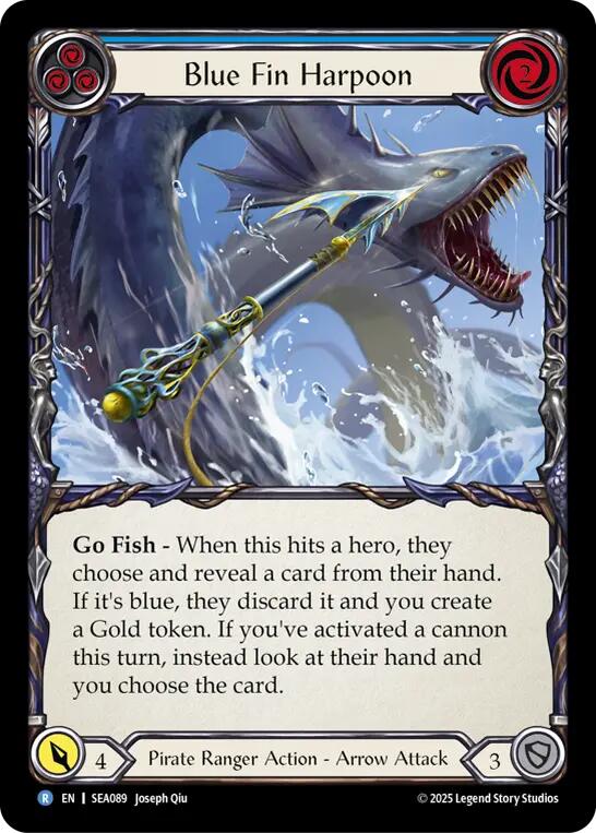 Blue Fin Harpoon [SEA089] (High Seas)  Rainbow Foil | Shuffle n Cut Hobbies & Games